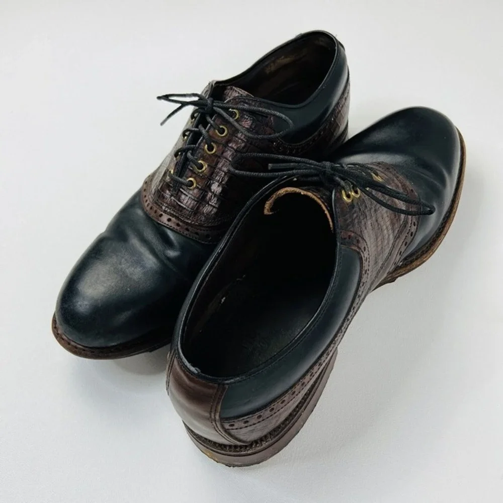 FootJoy Premiere Classics Dry Black w/ Brown Lizard Golf Shoes Mens Size 10 C‎